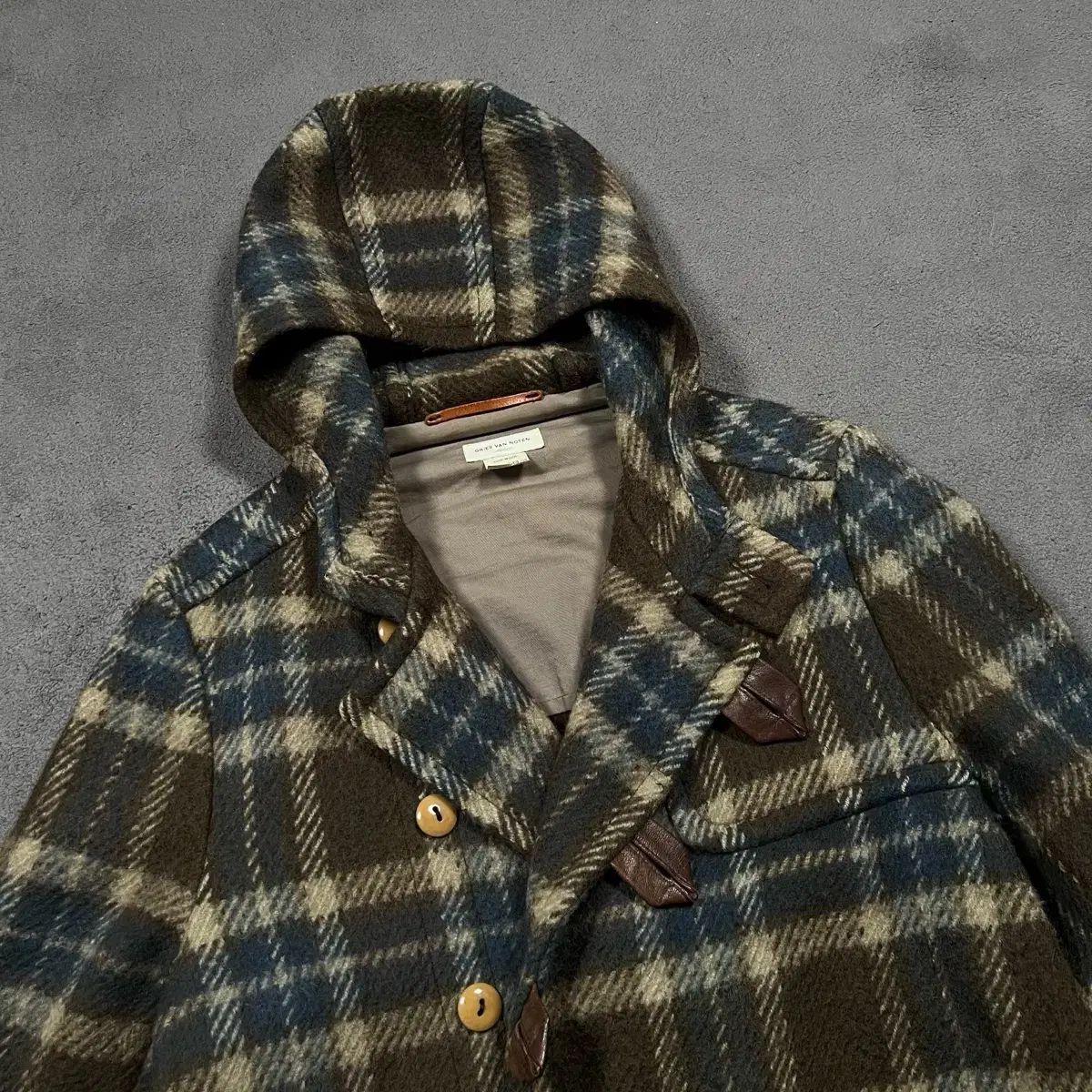 ドリス・ヴァン・ノッテン チェック ウール ダッフルコート - メルカリ