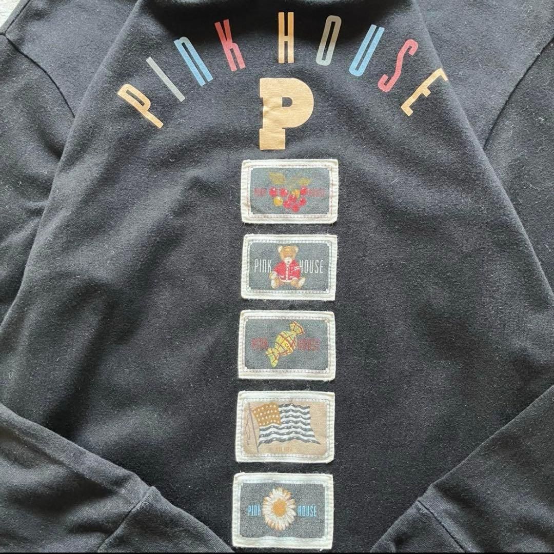 PINK HOUSE ロゴ刺繍 ワッペンデザイン 長袖カットソーワンピース ac  