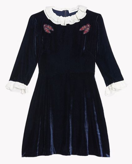 11 22 3点以上 -20 SANDRO サンドロ ツアーベルベット ミニワンピース 1サイズ 44