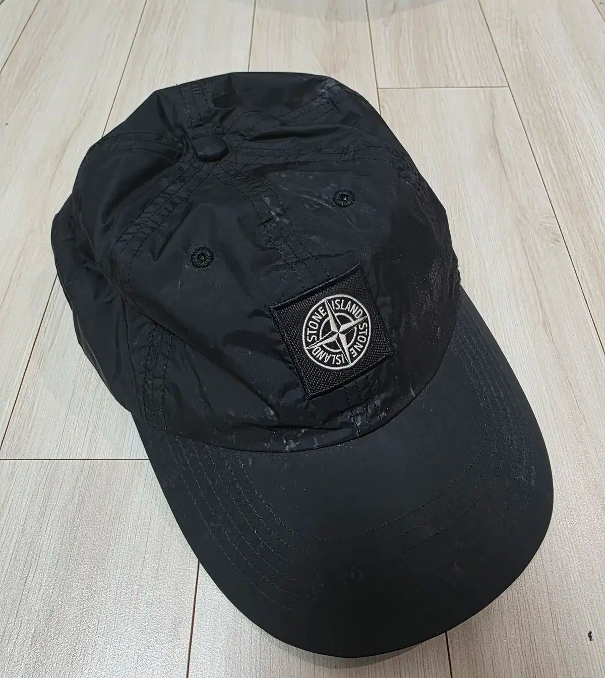 Supreme x STONE ISLAND ペインテッド カモフラ ナイロン キャップ ブラック OS