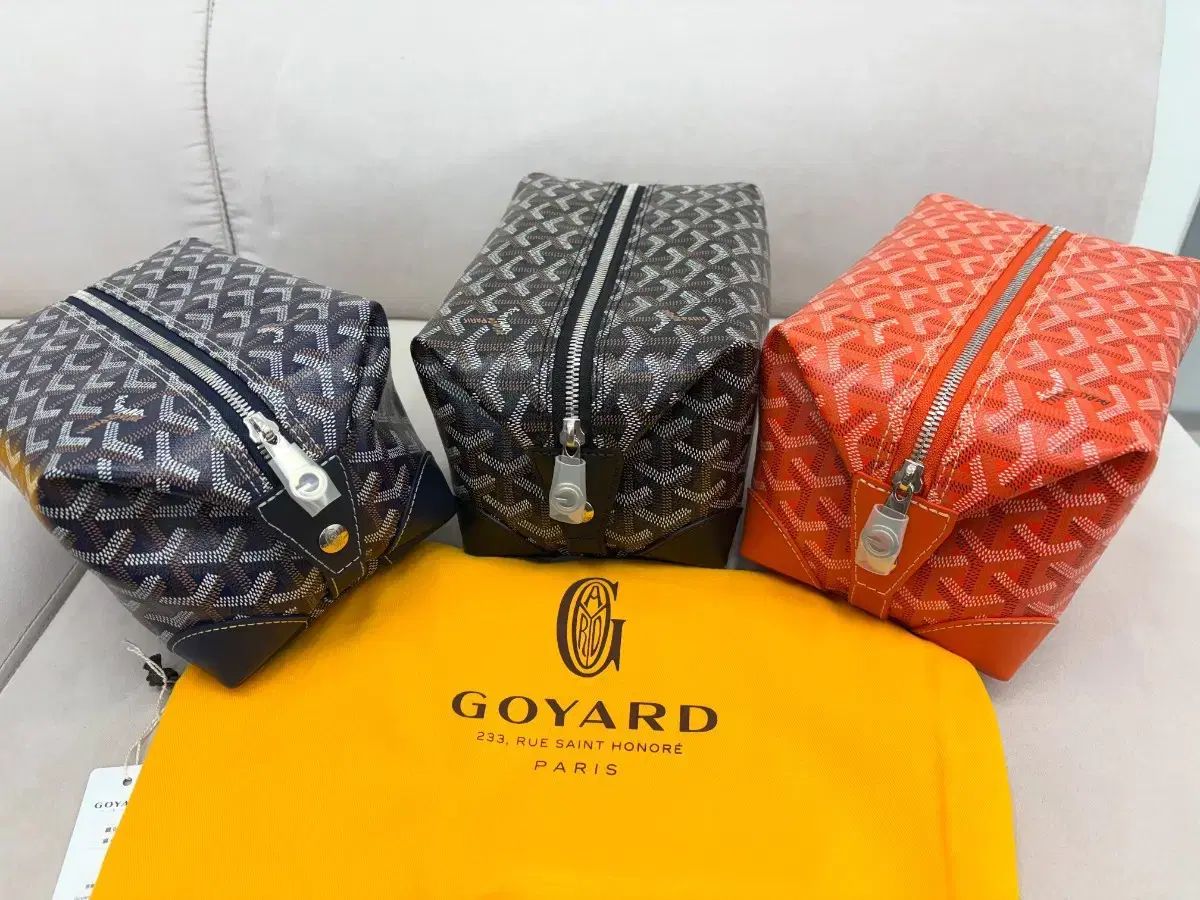 韓国 百貨店 25年最新 ゴヤール ボーイング 25ポーチ ネイビー ブラック オレンジ ポーチ