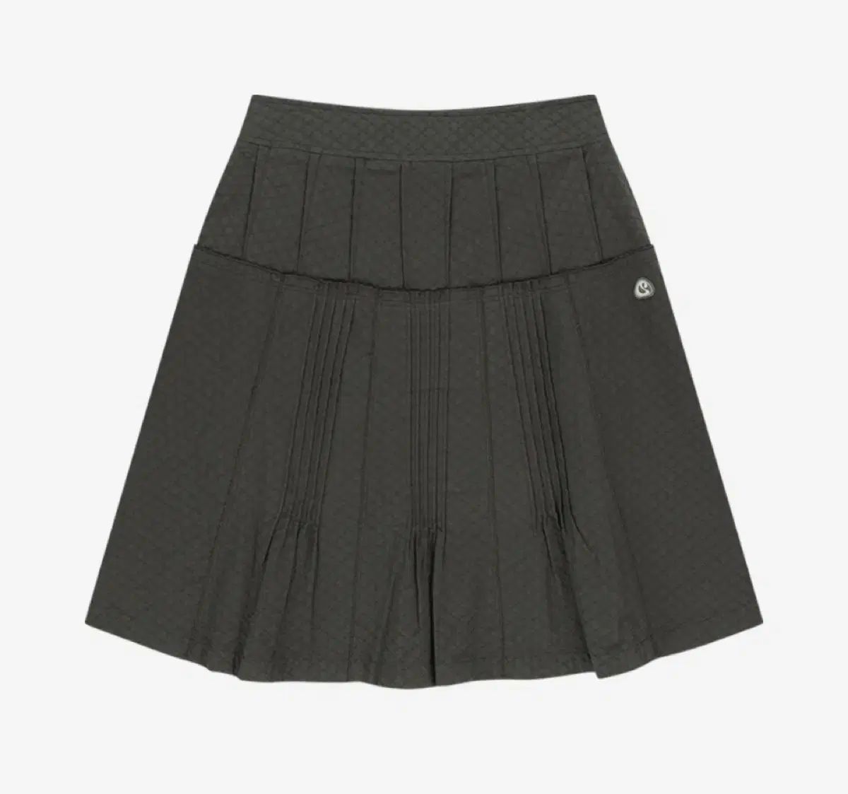 イッセイミヤケ フラワー ピンタック スカート チャコール