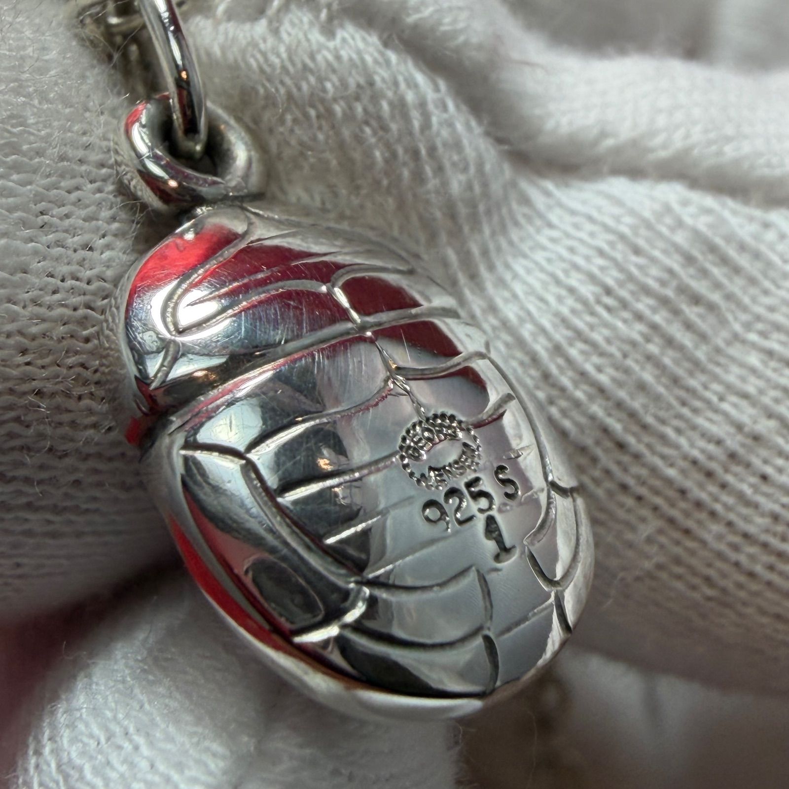 希少 美品 スカラベ ネックレス 45cmx12g ジョージジェンセン/GEORG