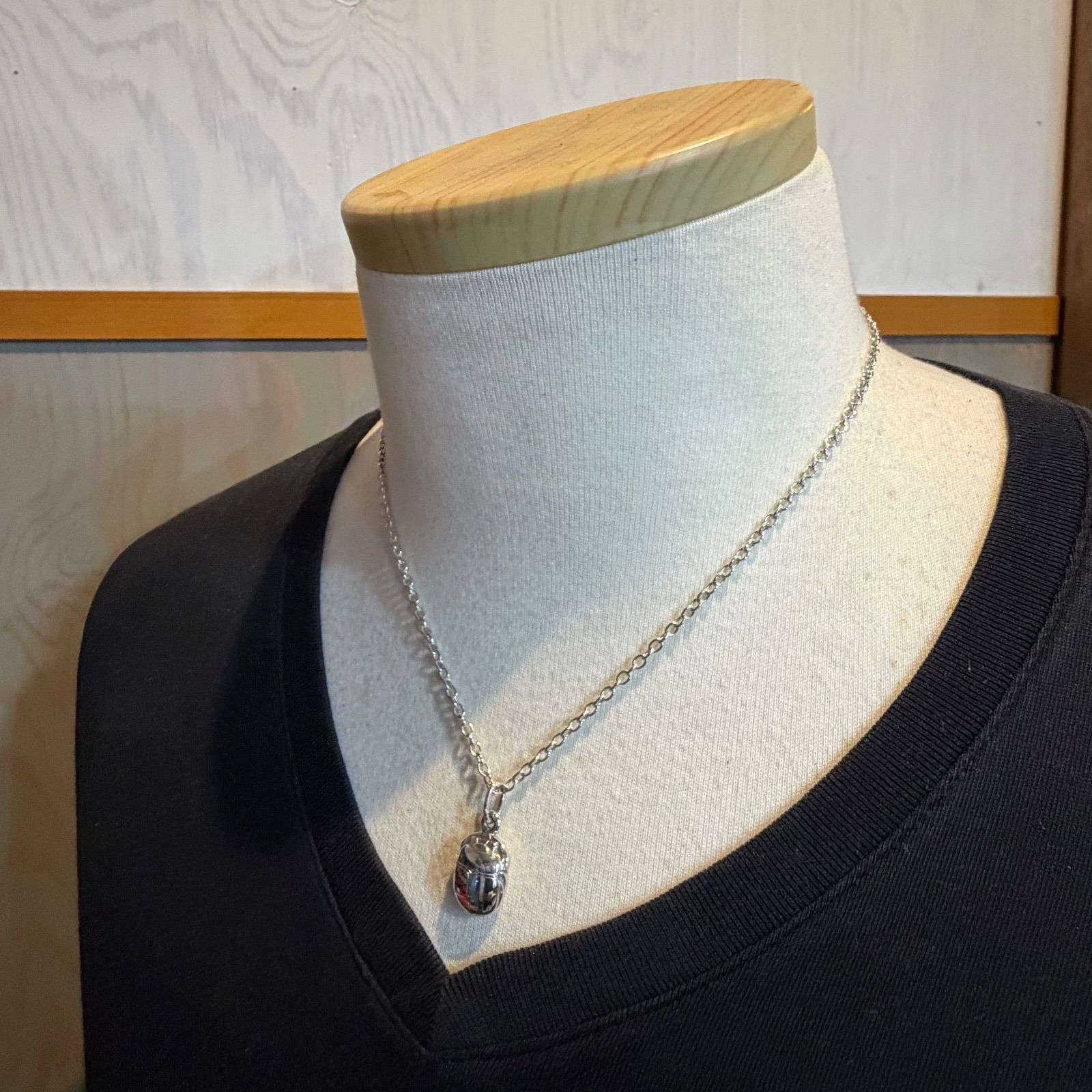 希少 美品 スカラベ ネックレス 45cmx12g ジョージジェンセン/GEORG