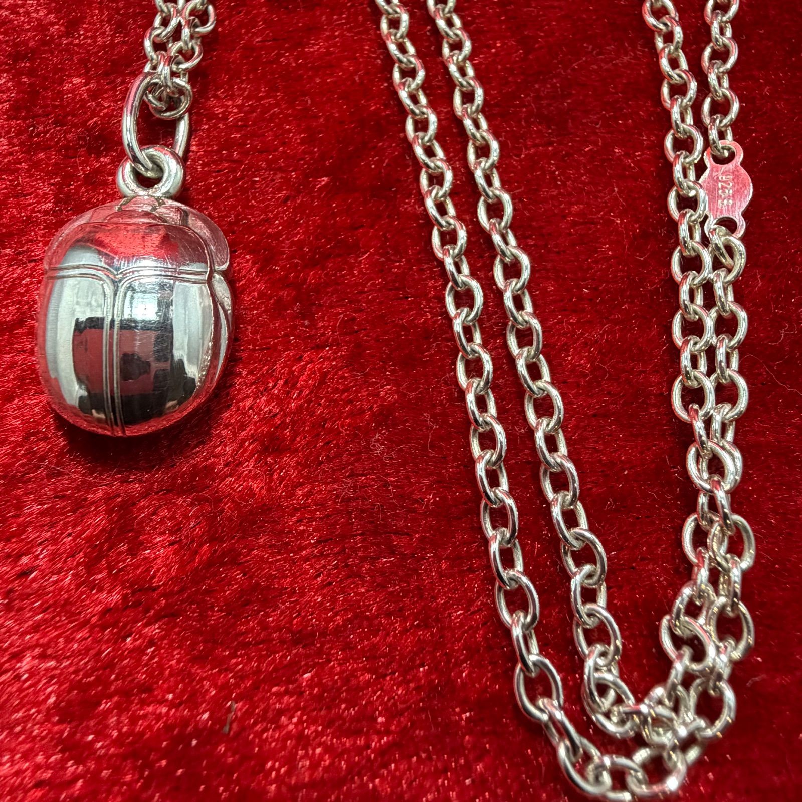 希少 美品 スカラベ ネックレス 45cmx12g ジョージジェンセン/GEORG