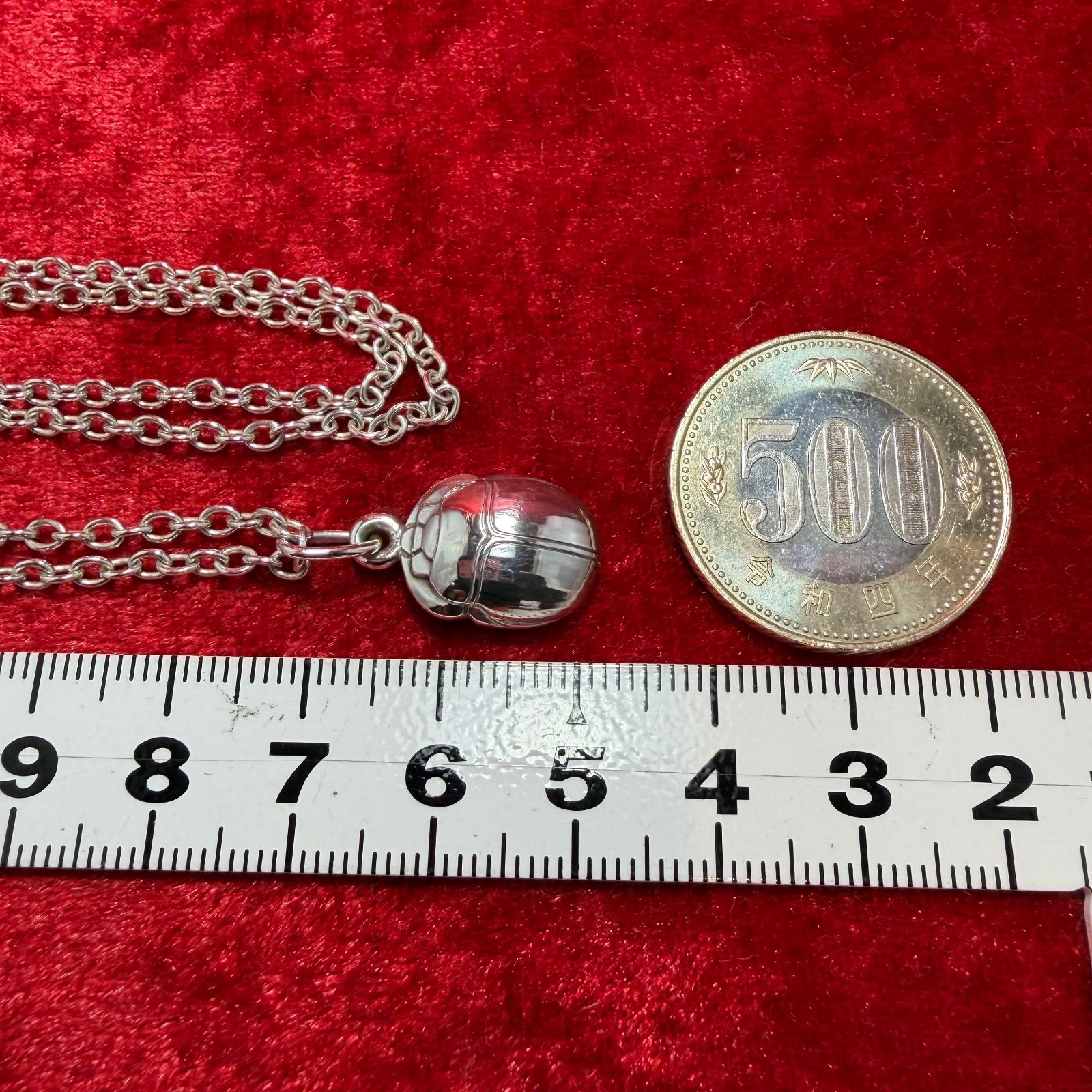 希少 美品 スカラベ ネックレス 45cmx12g ジョージジェンセン/GEORG