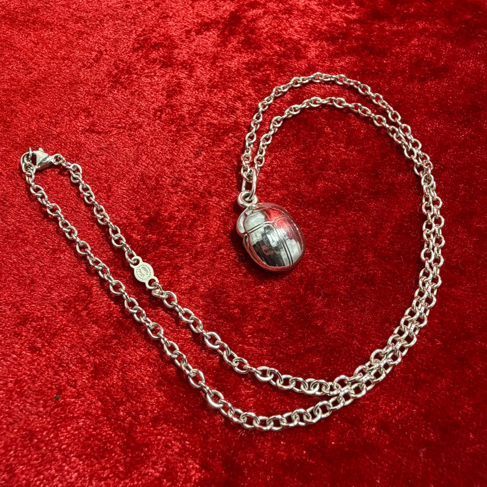 希少 美品 スカラベ ネックレス 45cmx12g ジョージジェンセン/GEORG