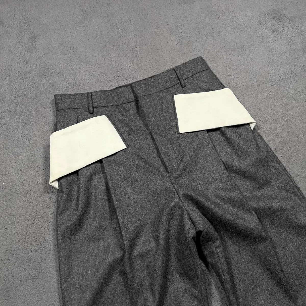 ジバンシィ ワイド ウール スラックス グレー パンツ