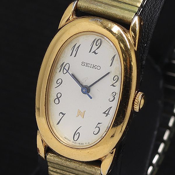 稼働 セイコー ノイエ 1F21-5B70 QZ シルバー文字盤 レディース腕時計