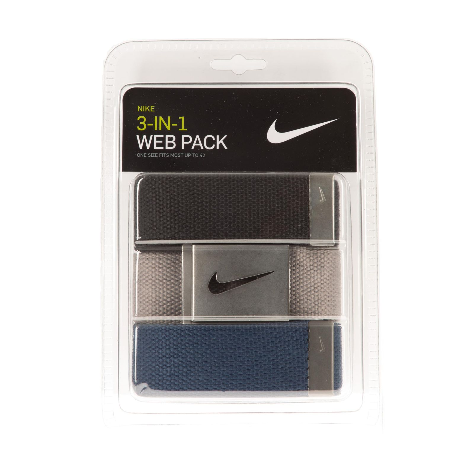 ナイキ 3ウェブ パック ベルト Black grey navy