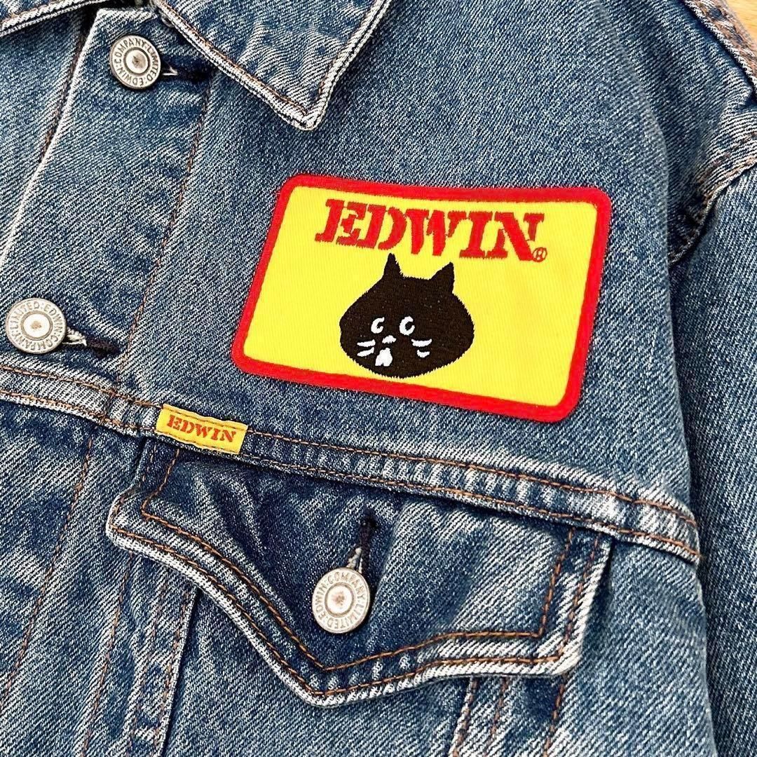 EDWIN × Ne-net コラボ デニムジャケット にゃー ワッペン レア ネネット×エドウィン】限定コラボ にゃー ワッペン デニム ジャケットM