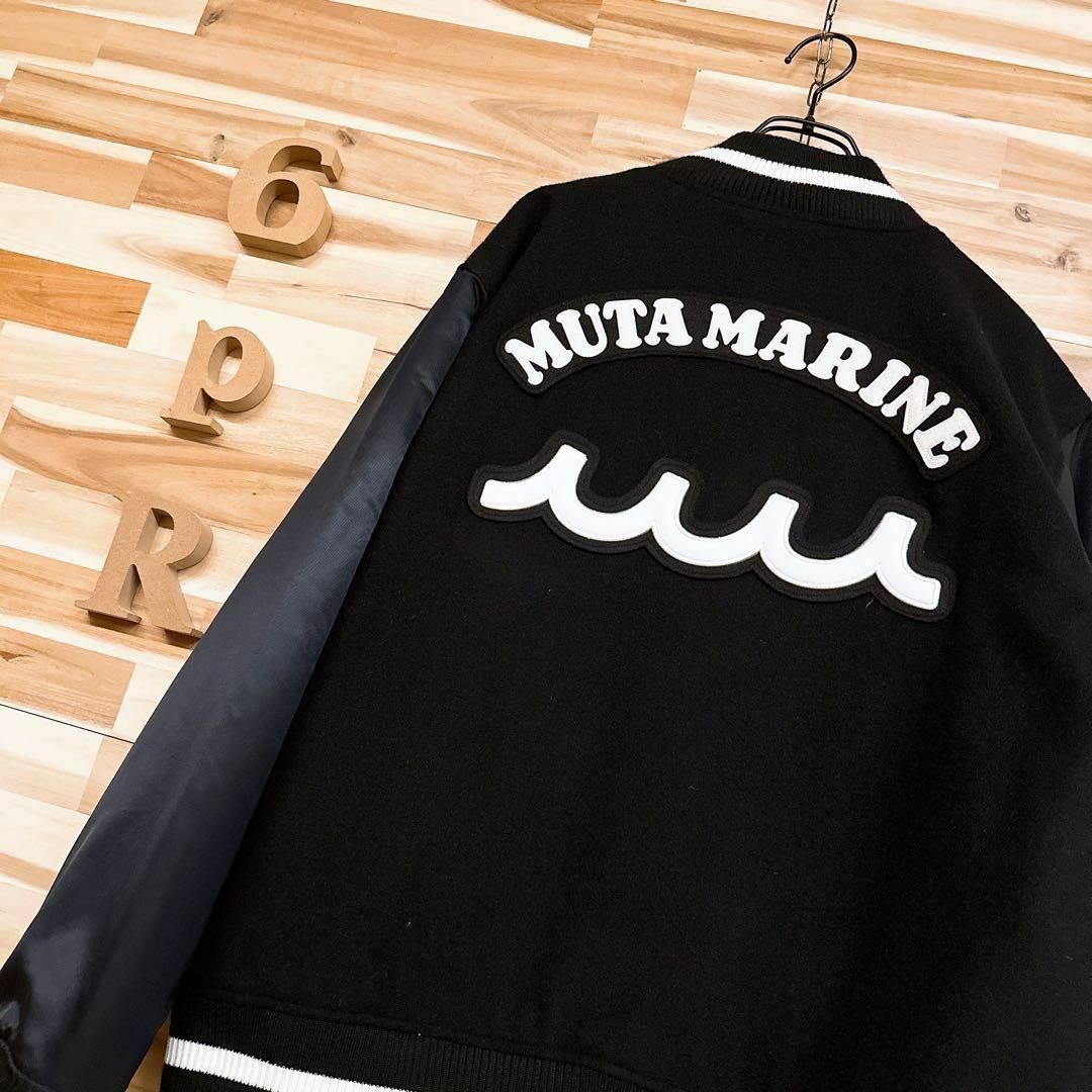 ムータマリン×アカンサス ダブルネーム コラボ スタジャン M 黒×白ホワイト モノトーン