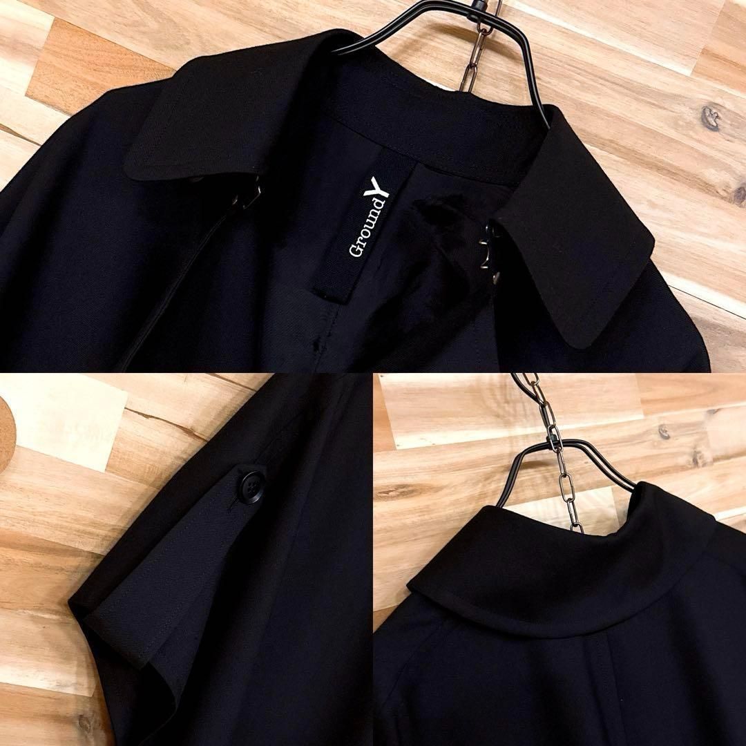 美品/レア【グラウンドワイ】ギャバジン ケープ コート ロング ベスト  