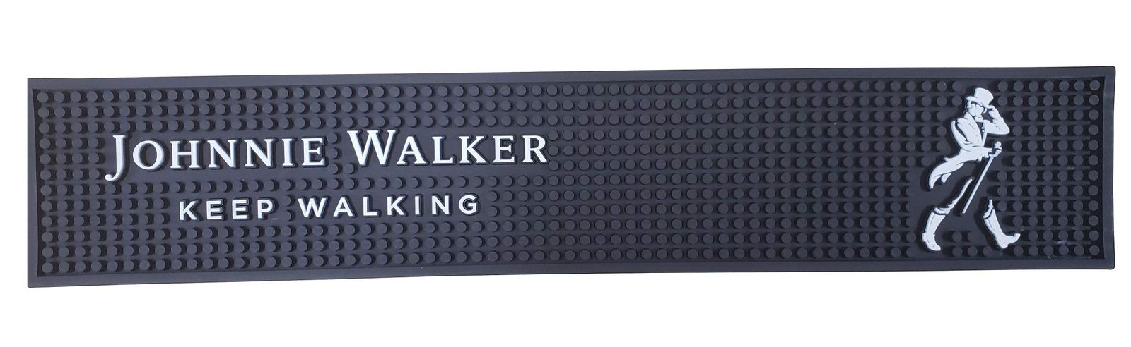 Johnnie Walker バーマット Keep Walking スコッチウィスキーこぼれマット レールドリップマット - 19.25インチ x 3.5インチ