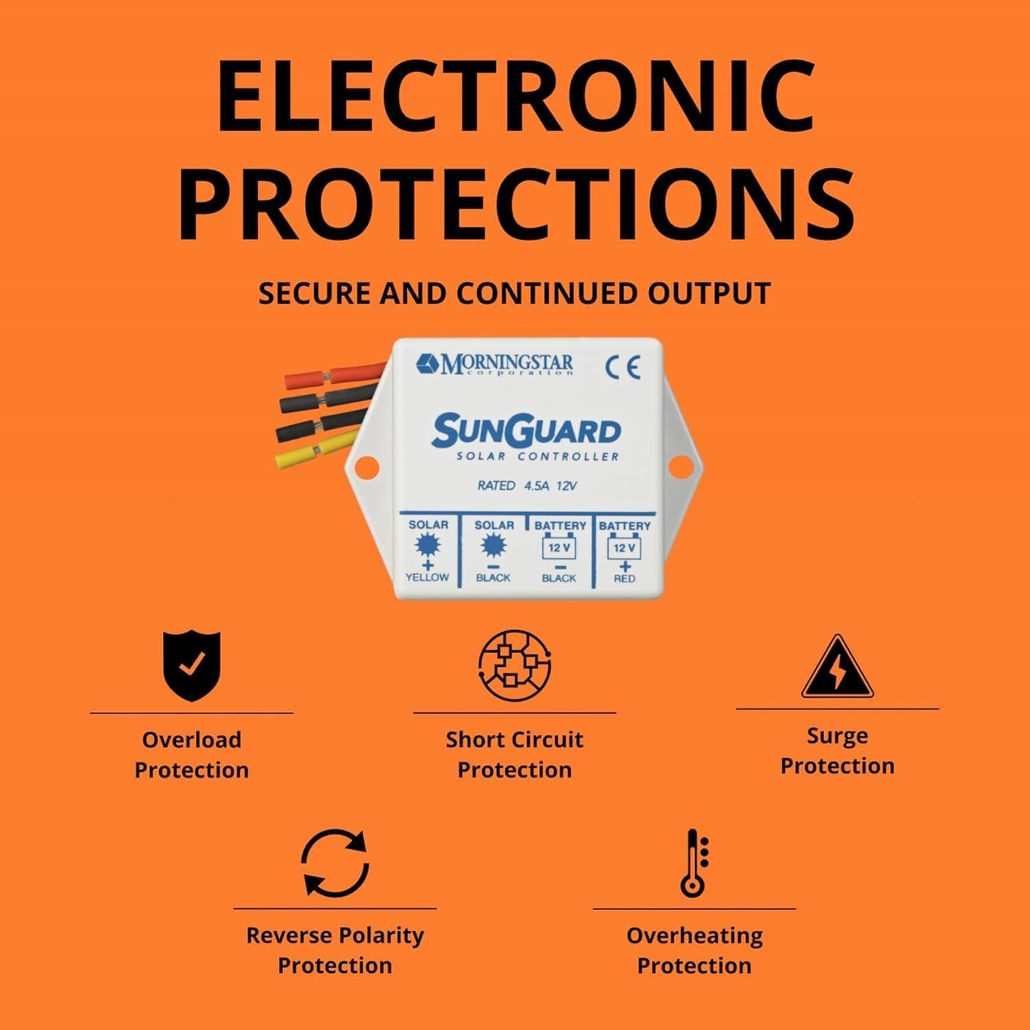  Morningstar Sunguard 4 5 A PWM ソーラー充電コントローラー SG インテリジェントソーラーパネルレギュレータ 12 Vバッテリーをサポート 屋外定格 高い信頼性と取り付け簡単 米国で設計 ペンキ 塗料 塗料 塗装