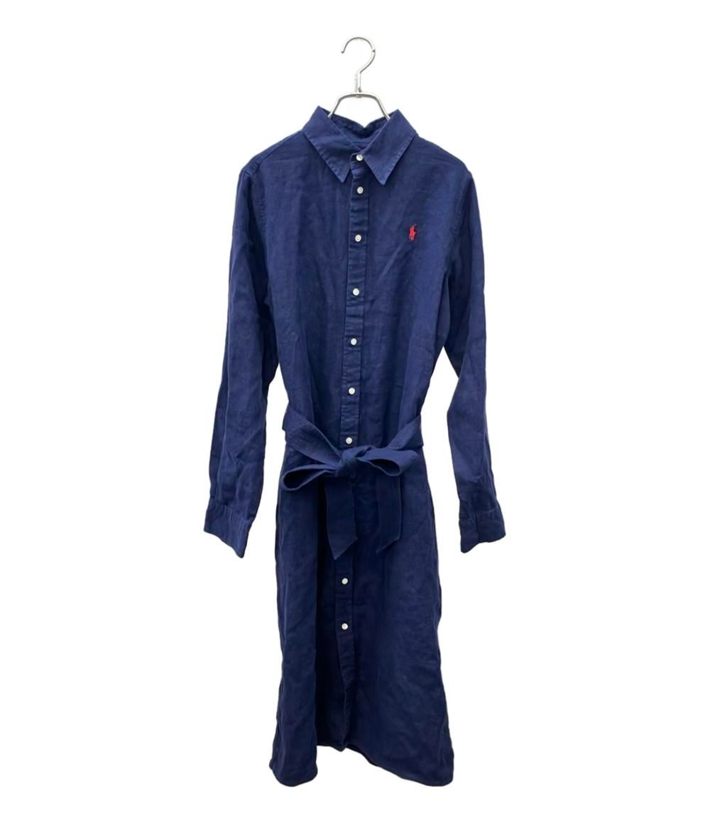 ポロバイラルフローレン 長袖ワンピース ポニー刺繍リネンワンピース レディース SIZE 8 Polo by Ralph Lauren