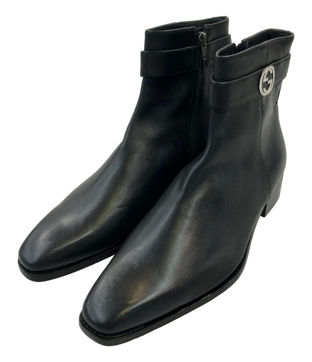 グッチ ショートブーツ サイドジップ メンズ SIZE 40 1/2 (25.5cm