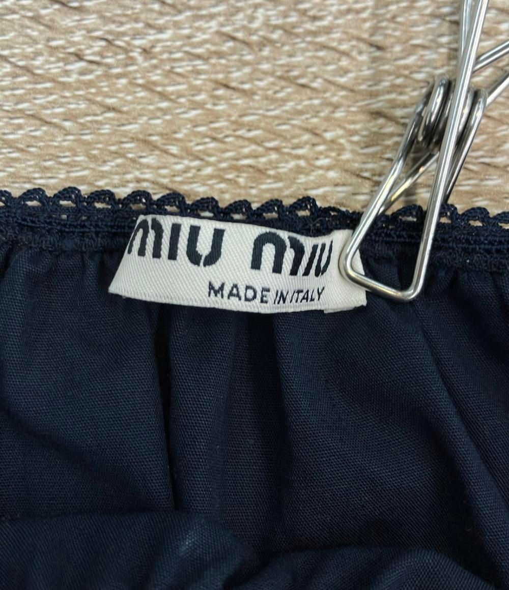 ミュウ ミュウ 半袖ブラウス カットソー パフスリーブ オフショルダー