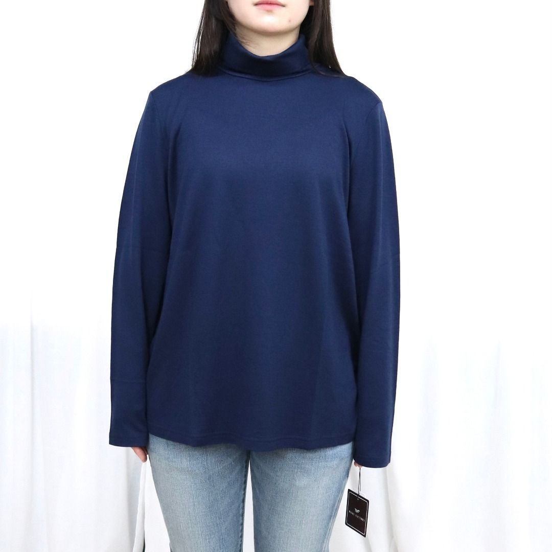 バトナー シグネチャー メリノウール ニット プルオーバー 長袖 濃紺 BATONER（バトナー）の「【BATONER】シグネチャークルーネックメリノ