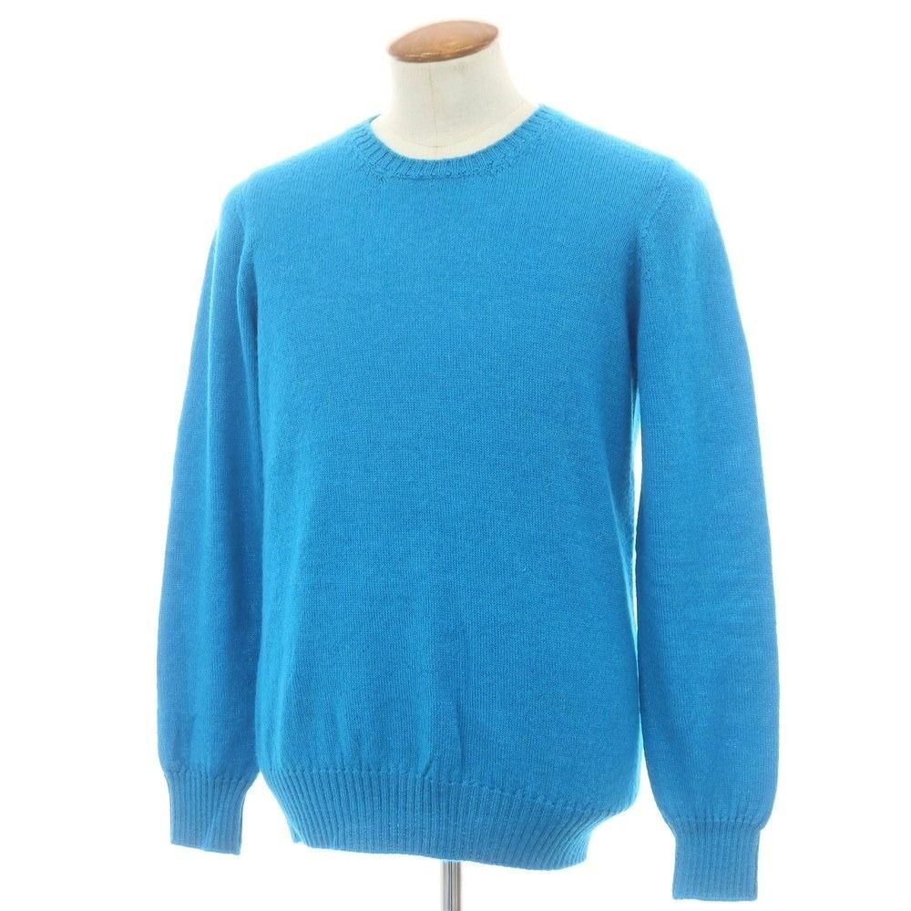 ドルモア　Drumohr 8ゲージ　クルーネックニット　46 ターコイズ ドルモア 50 Lサイズ相当□8ゲージクルーネック□ターコイズブルー