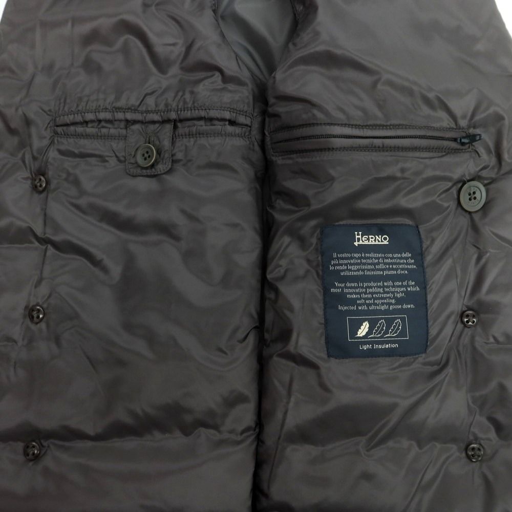 ヘルノ Herno ナイロン ダブル ダウンベスト グレー【サイズ42】【メンズ】