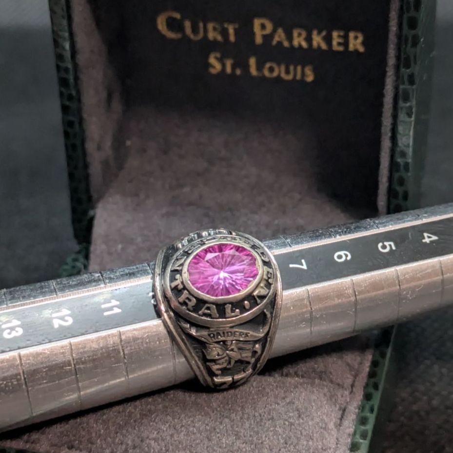  1977年製 ヴィンテージ JOSTENS社 エデンセントラル高校 クラスリング スターリングシルバー 9号 10 2 g リング 指輪 アクセサリー