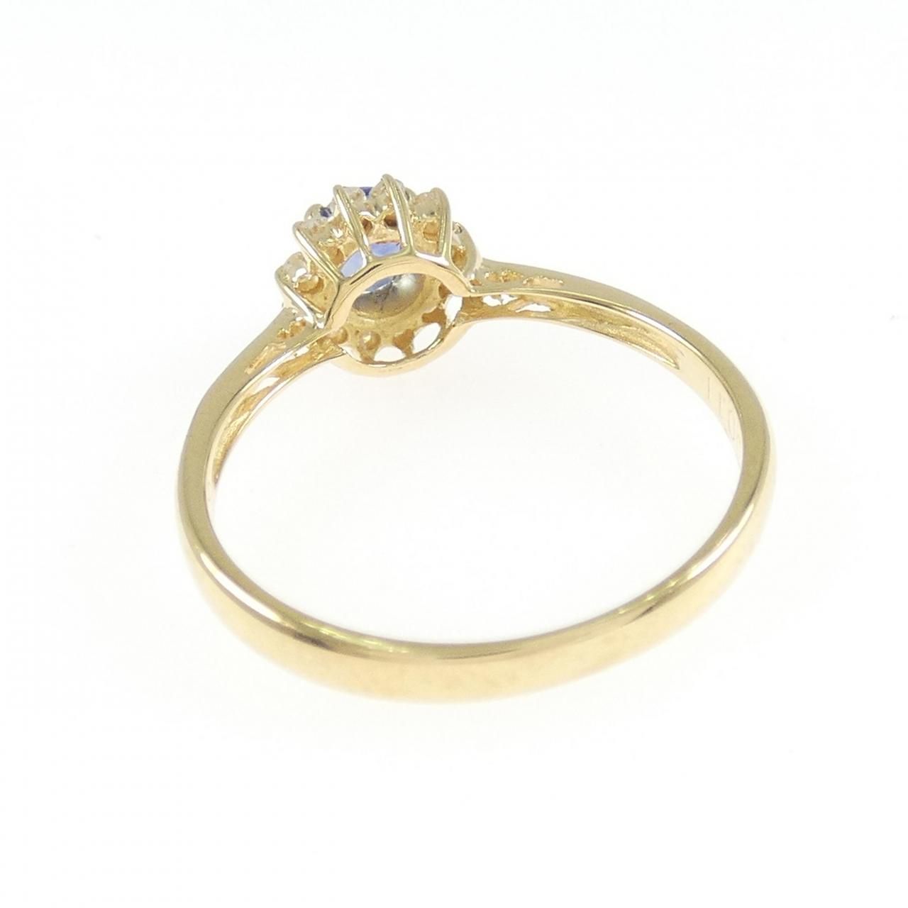  K 18 YG サファイヤ リング 0.31 CT リング 指輪 アクセサリー