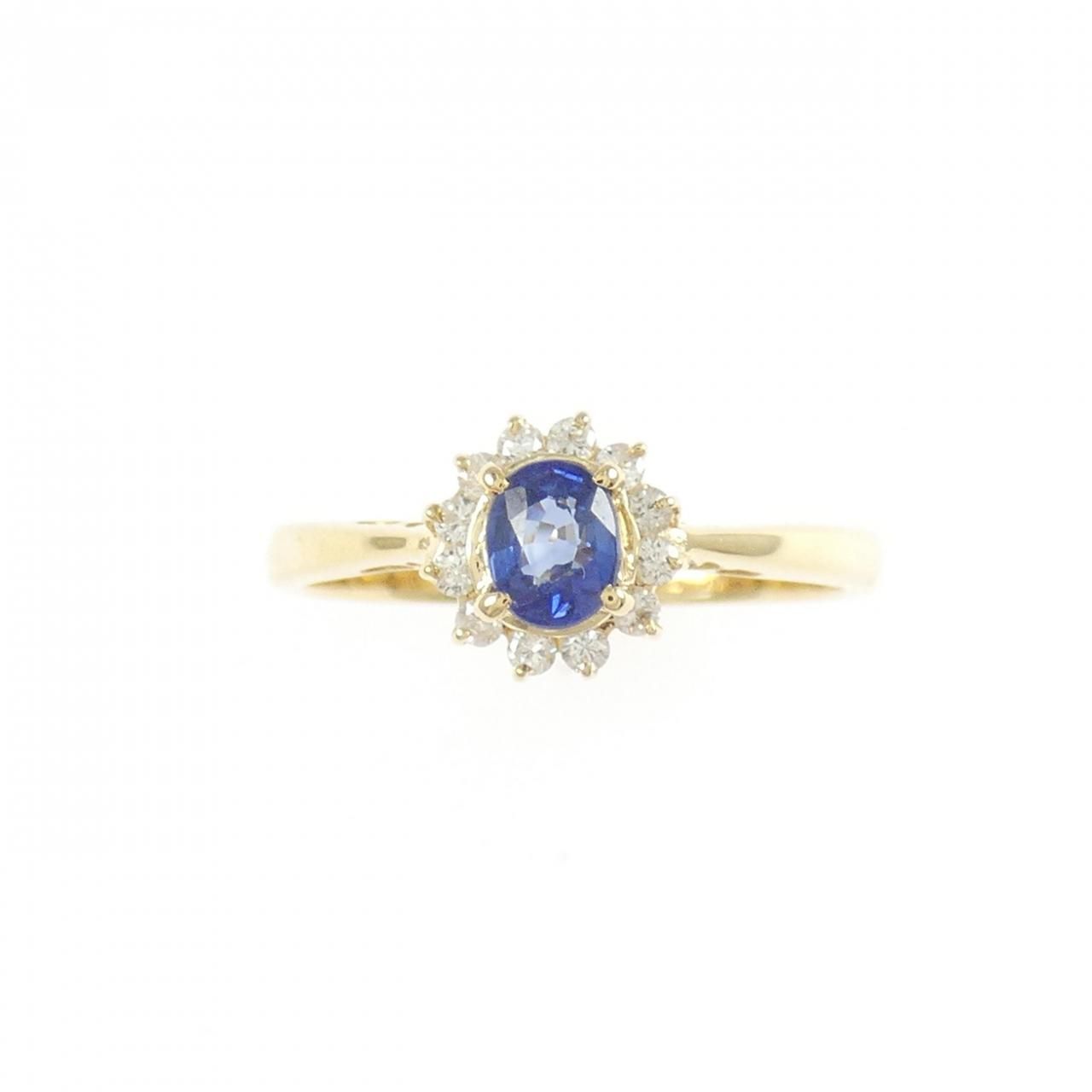 K 18 YG サファイヤ リング 0.31 CT