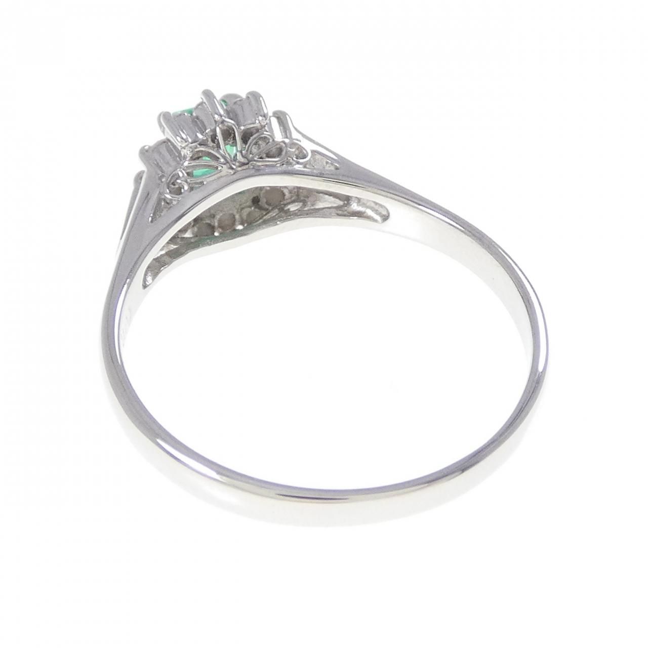  PT 900 エメラルド リング 0.31 CT リング 指輪 アクセサリー