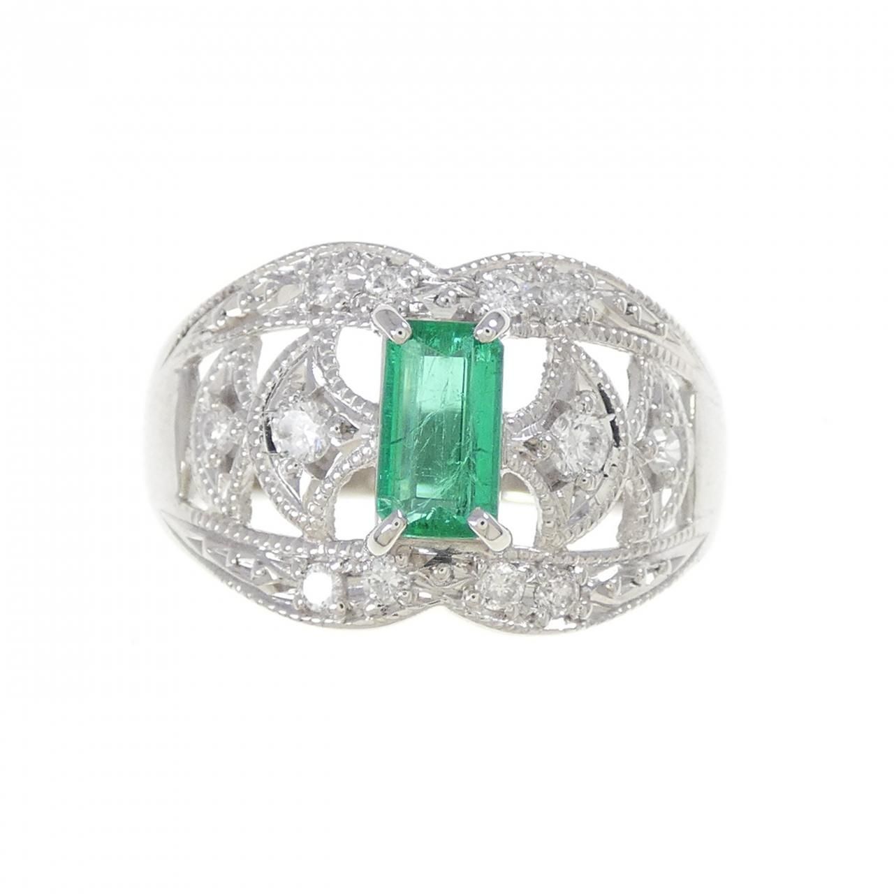 PT 900 エメラルド リング 0.382 CT