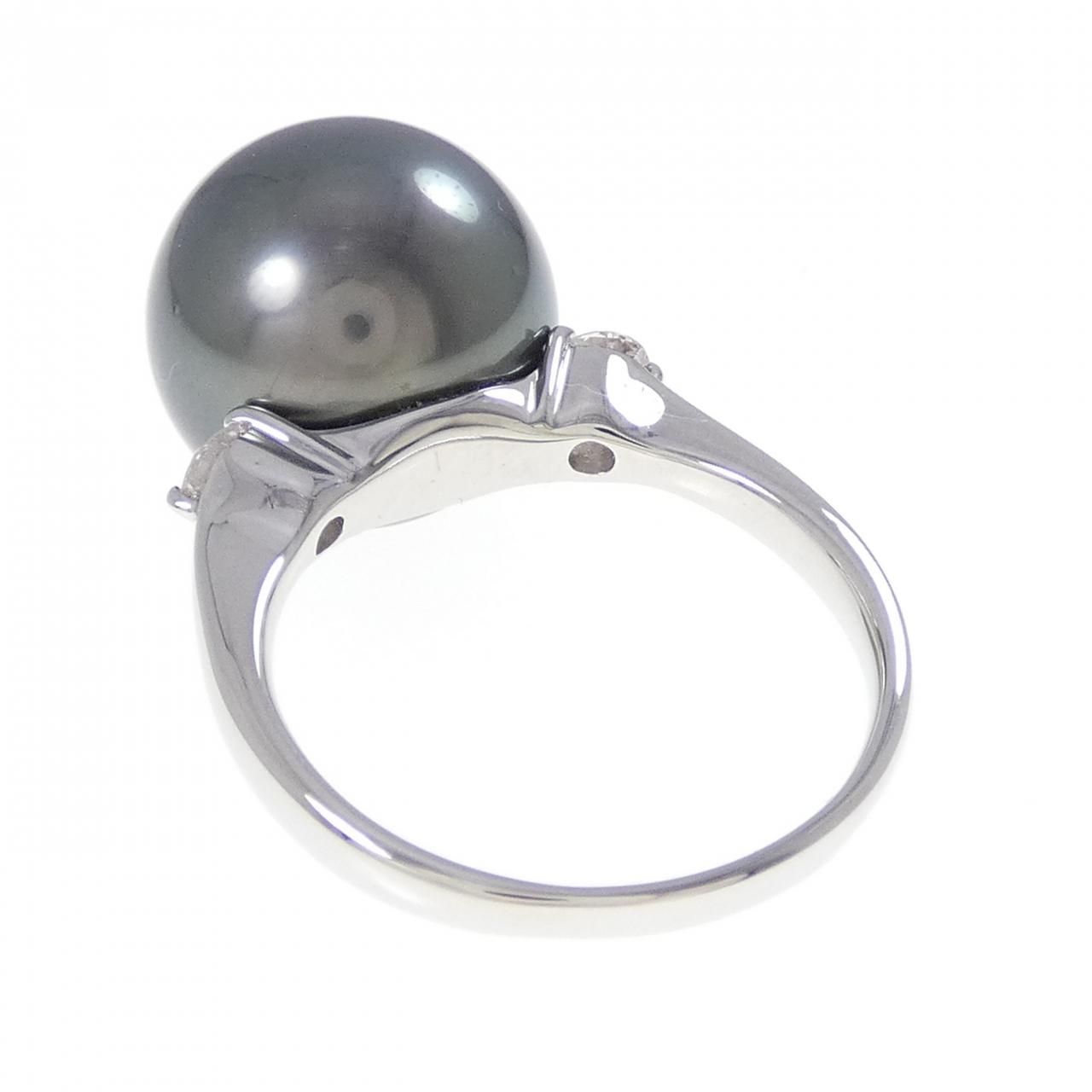  PT 900 黒蝶パール リング 15.3 mm リング 指輪 アクセサリー
