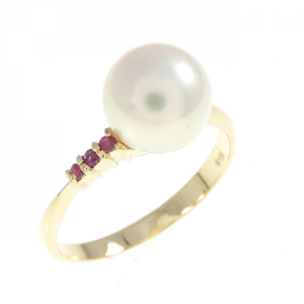 K18YG アコヤパール リング 7.6mm