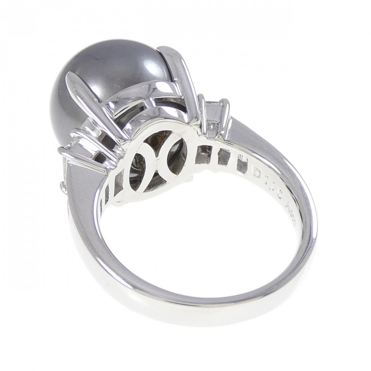 PT 900 黒蝶パール リング 13.2 mm リング 指輪 アクセサリー