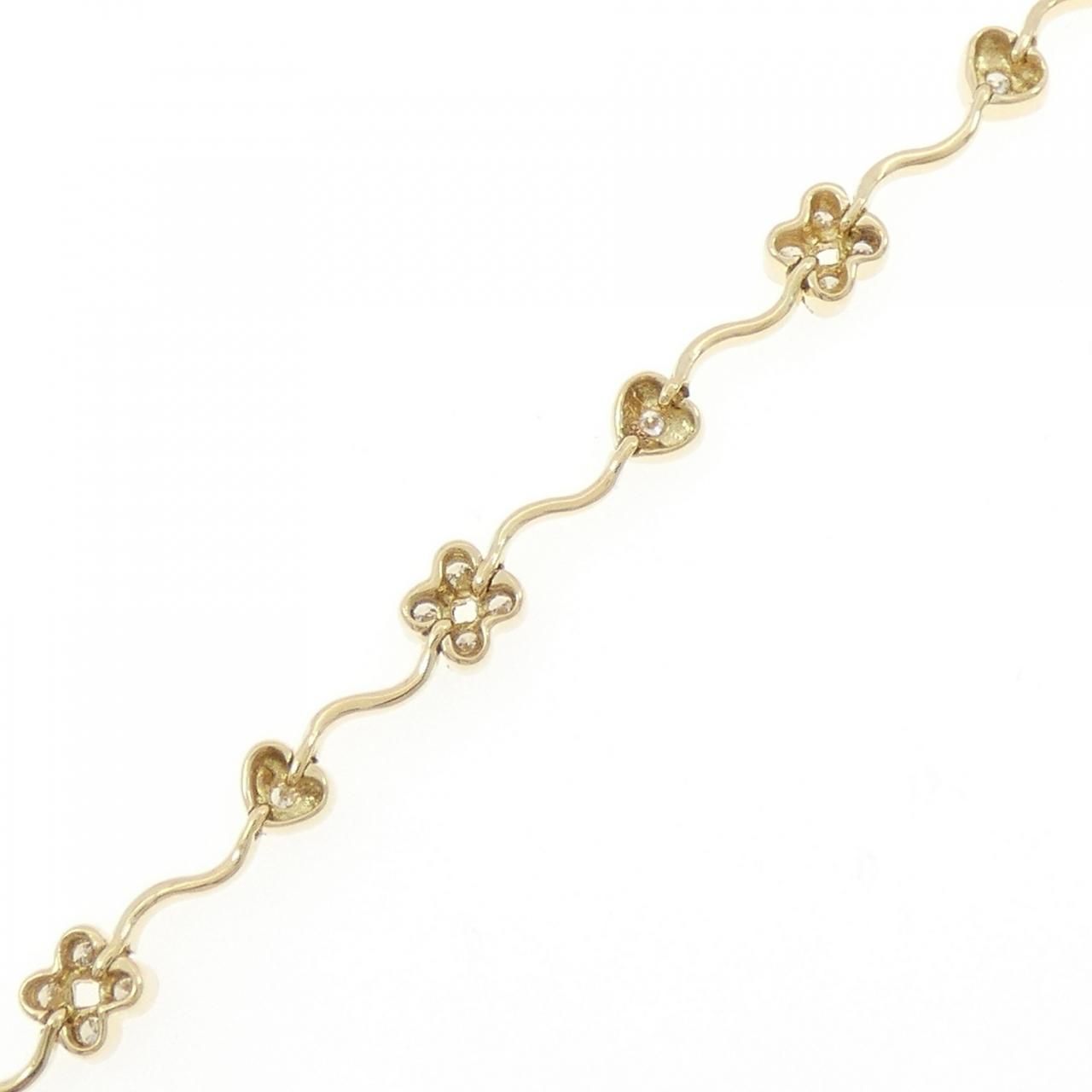 750 YG ハート ダイヤモンド ブレスレット 0.50 CT