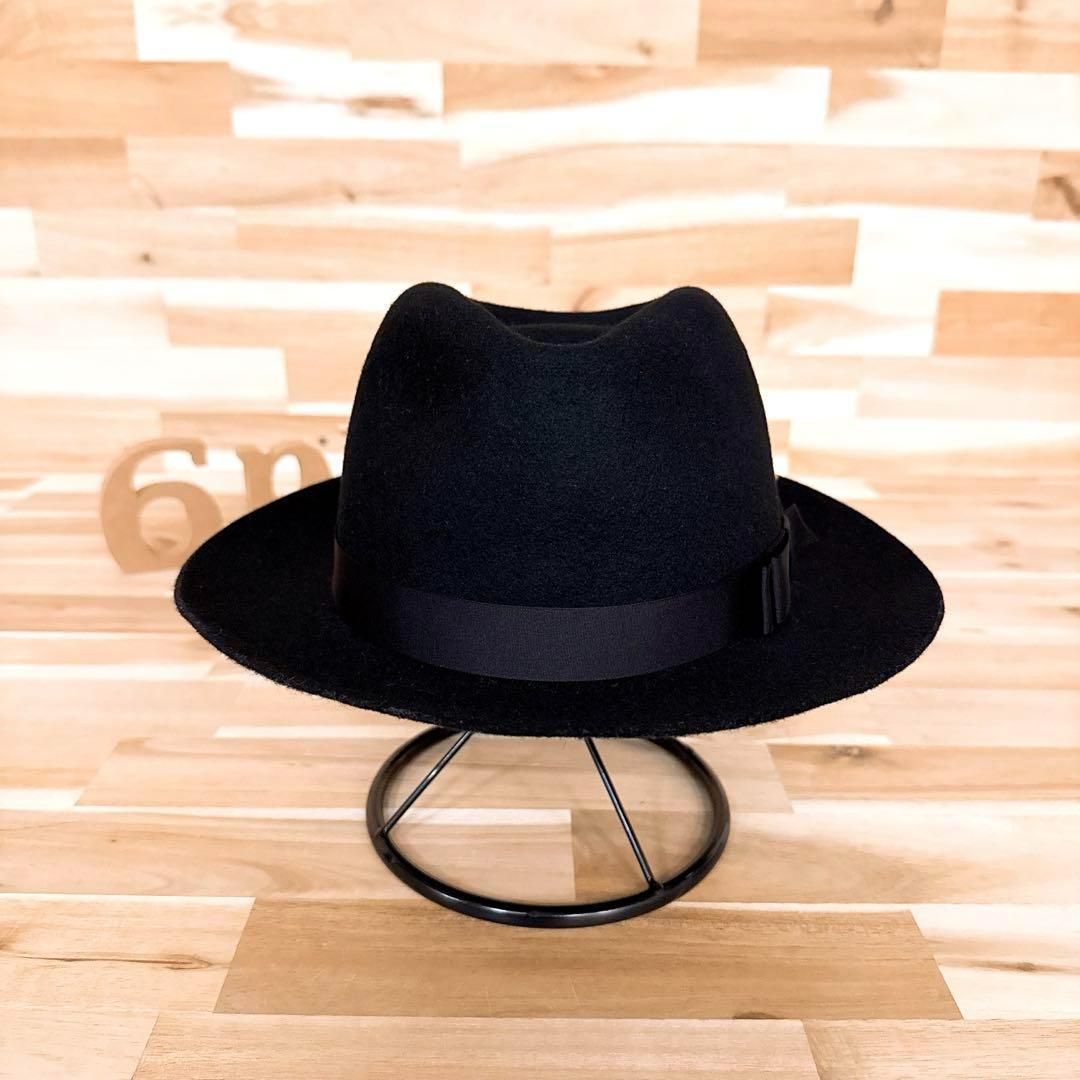 カシラ ミニマル アンティーク メタル ロゴ ハット 男女兼用ユニセックス 黒ブラック