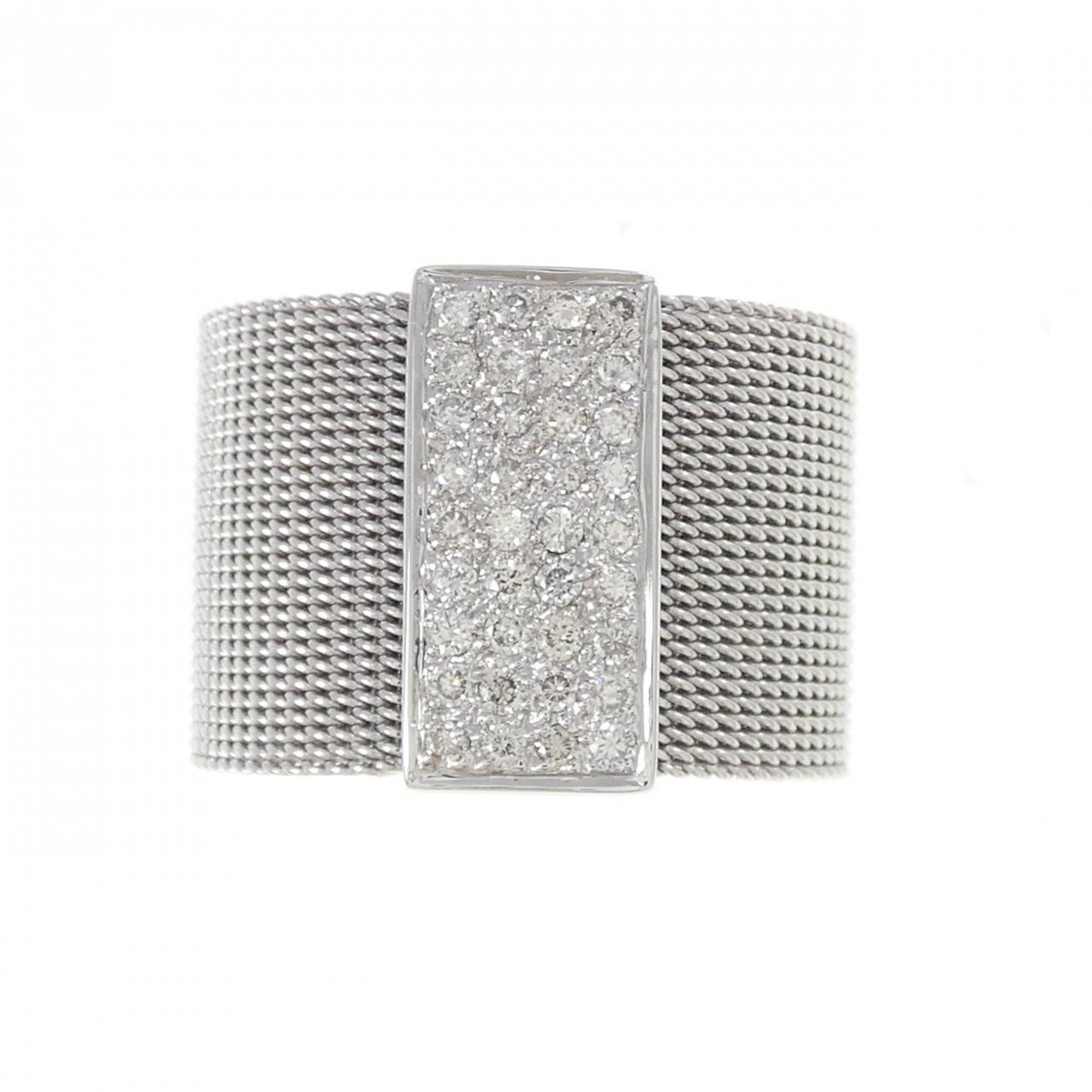 K 18 WG ダイヤモンド リング 0.37 CT