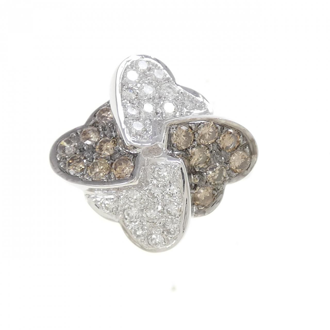 K 18 WG BG ハート ダイヤモンド リング 0.28 CT