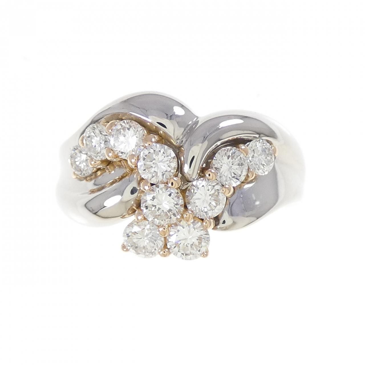 PT 950 K 18 PG ダイヤモンド リング 1.03 CT