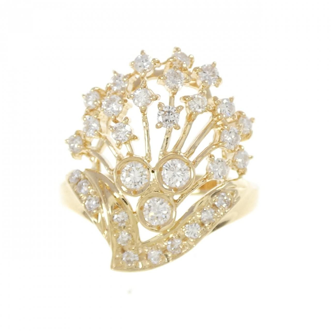 K 18 YG ダイヤモンド リング 0.78 CT