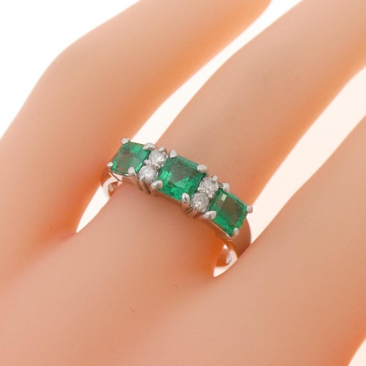  PT 900 エメラルド リング 1.15 CT リング 指輪 アクセサリー