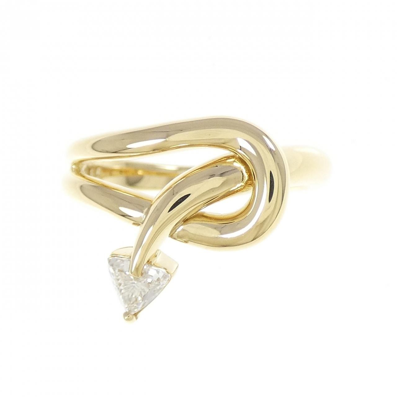 K 18 YG ダイヤモンド リング 0.22 CT