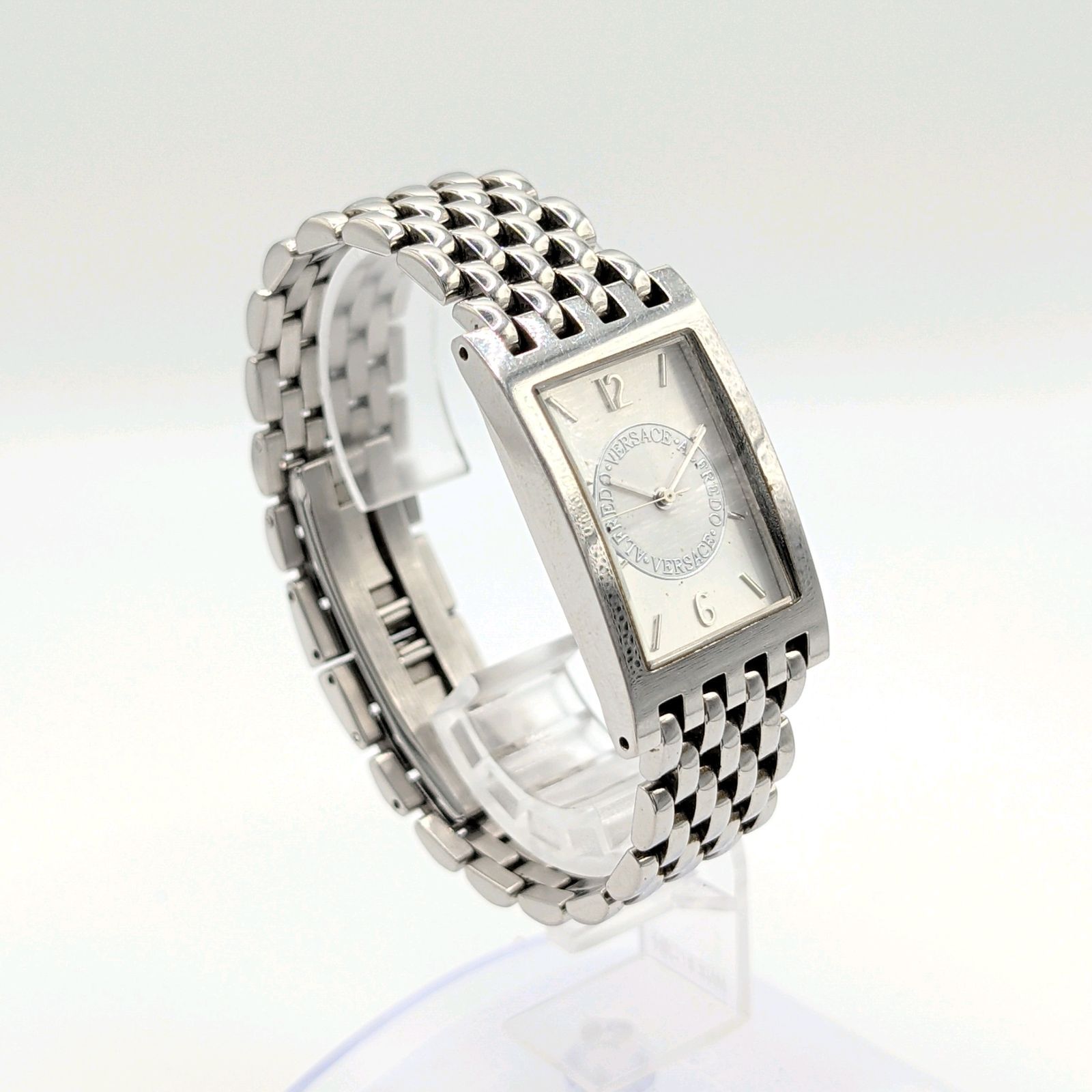 ALFREDO VERSACE Watch Men's Quartz Square silver Y2K 00S Vintage