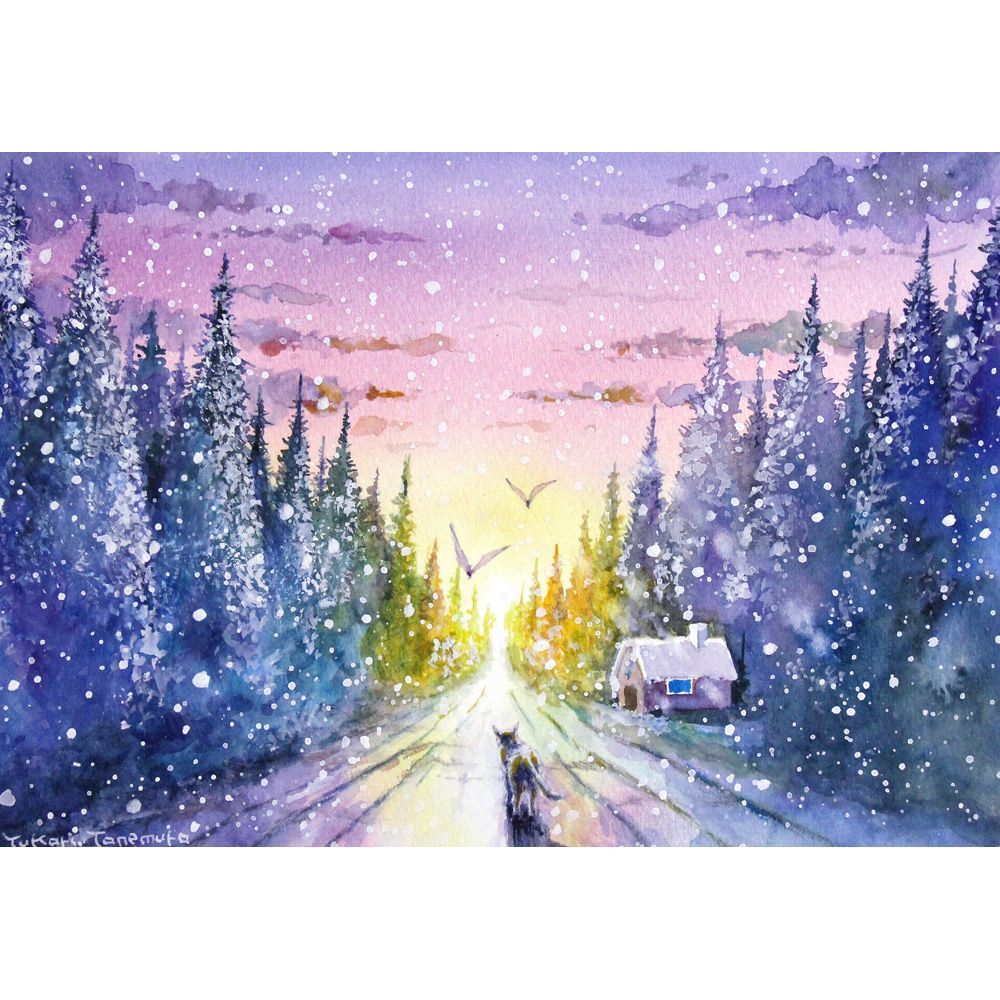 水彩画　ハーモニーSM Lush green park, Sapporo Nakajima Park, Toyohirakan 2025