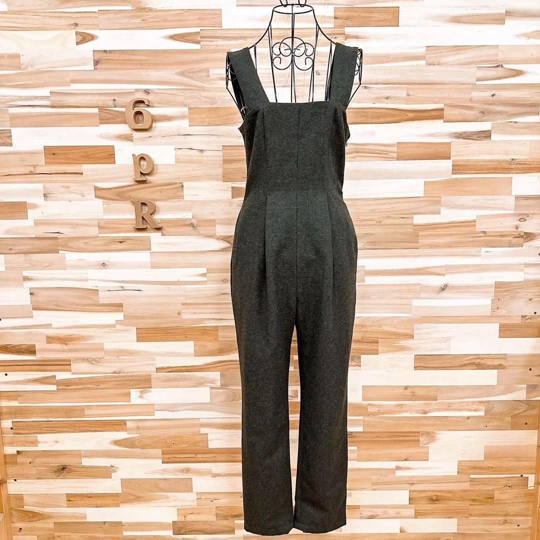 クラネ ウール ブレンド ツイード オールインワン サロペット カーキ