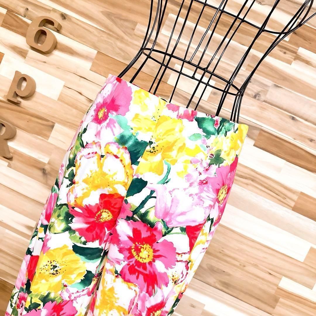 ポロラルフローレン 花柄 総柄 フラワー プリント ロング パンツ ピンク×白