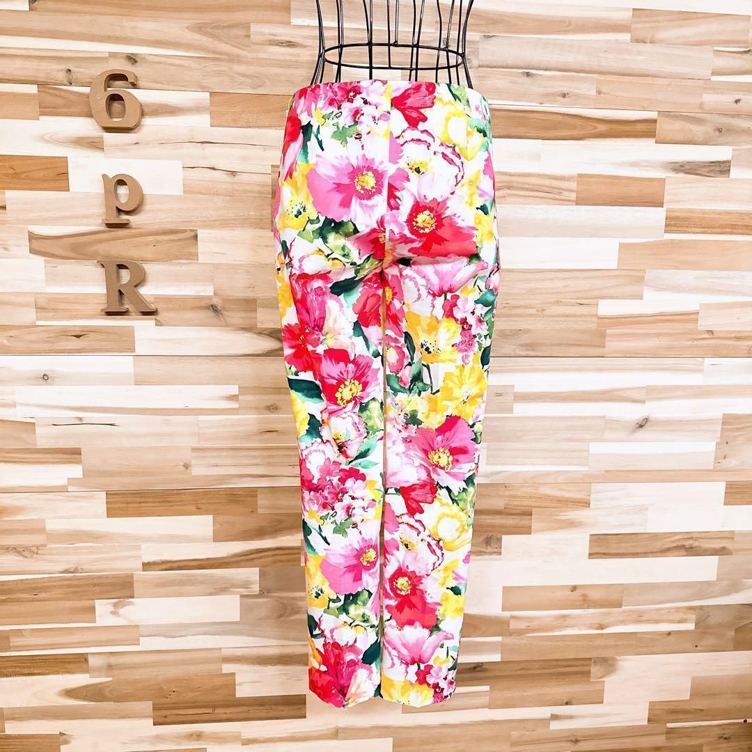 24時間365日申込可能。 ポロラルフローレン 花柄 総柄 フラワー プリント ロング パンツ ピンク×白