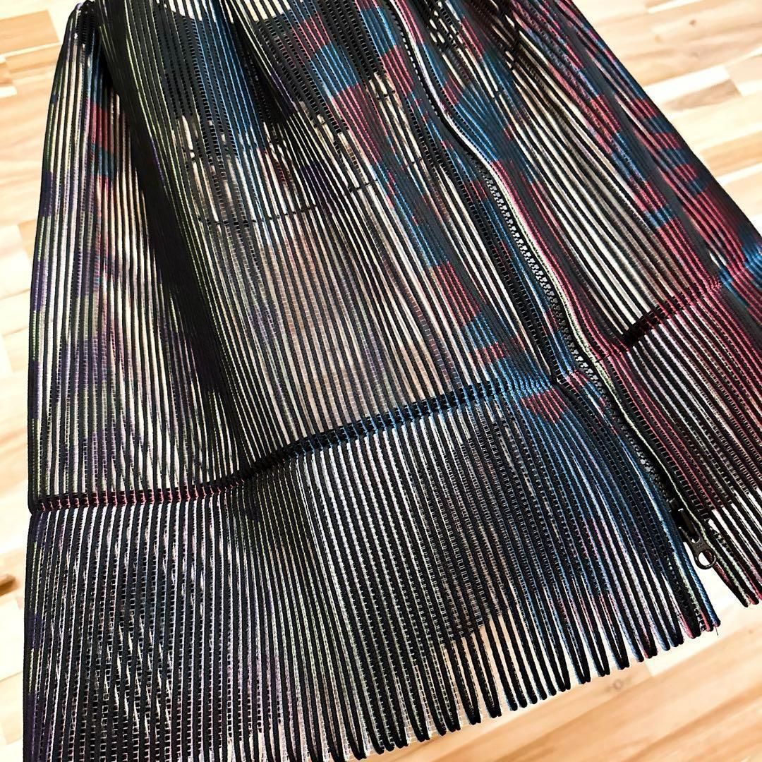 希少【ミーイッセイミヤケ】シアー 3D メッシュ ジップ スカート