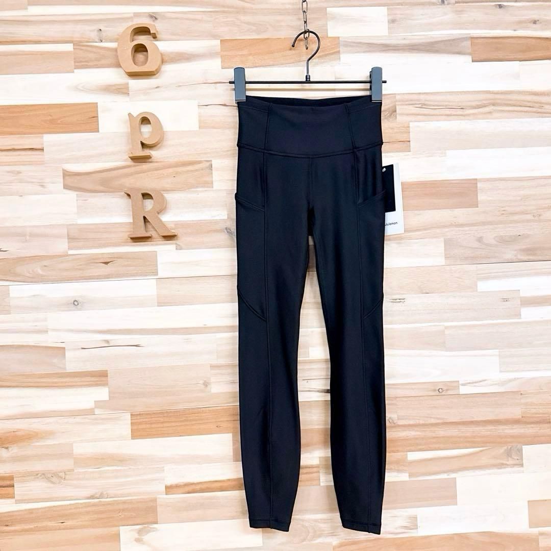 ルルレモン 裏起毛 ランニング タイツ 撥水 ストレッチ XS黒ブラック