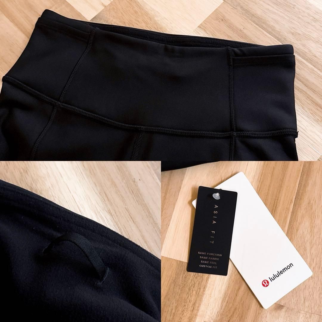 未使用【ルルレモン】裏起毛 ランニング タイツ 撥水 ストレッチ XS黒