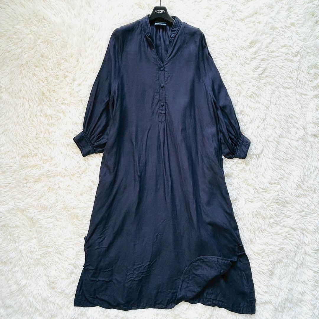 美品 Pale Jute ペールジュート リネンワンピース ロング ラピスブルー